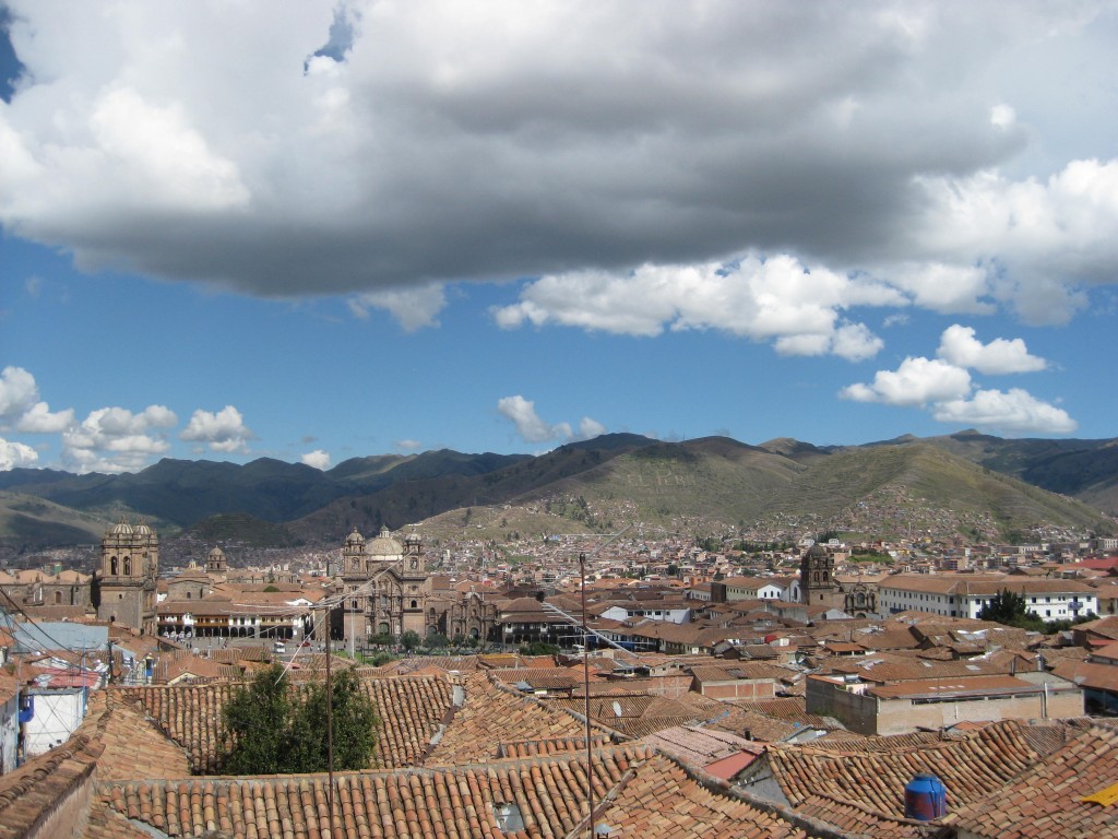 Cusco from the roof of hotel Rumiwasi