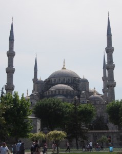 Sultan Ahmed (aka "Blue," for the tiles inside) Mosque-- built in the 1600s and still in use 